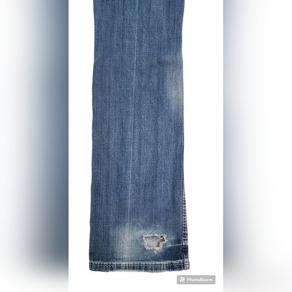 Anoname Designer Denim Light Blue Wash Distressed Jeans Womens Size 29 - Picture 3 of 5